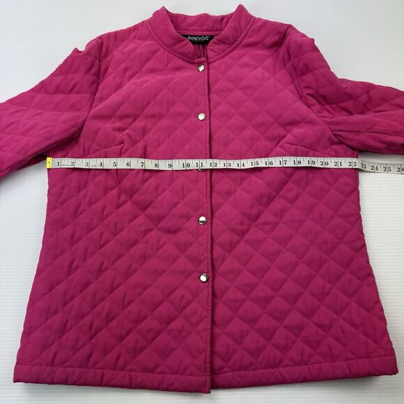 Briggs New York Women’s Quilted Snap Jacket Pink XL Lightweight Casual Coat - Picture 9 of 11